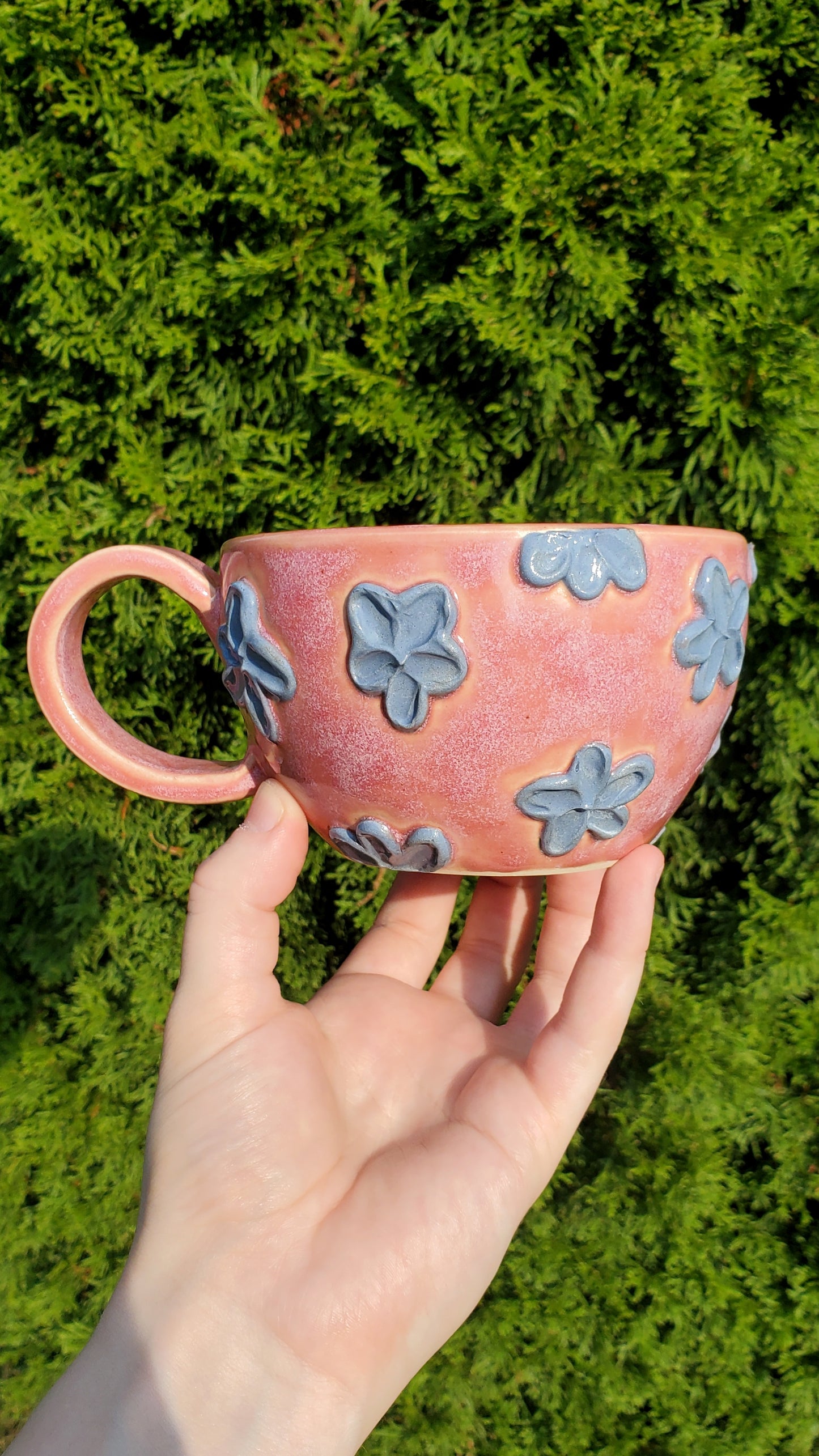 Pink and Purple Flower Ceramic Mug