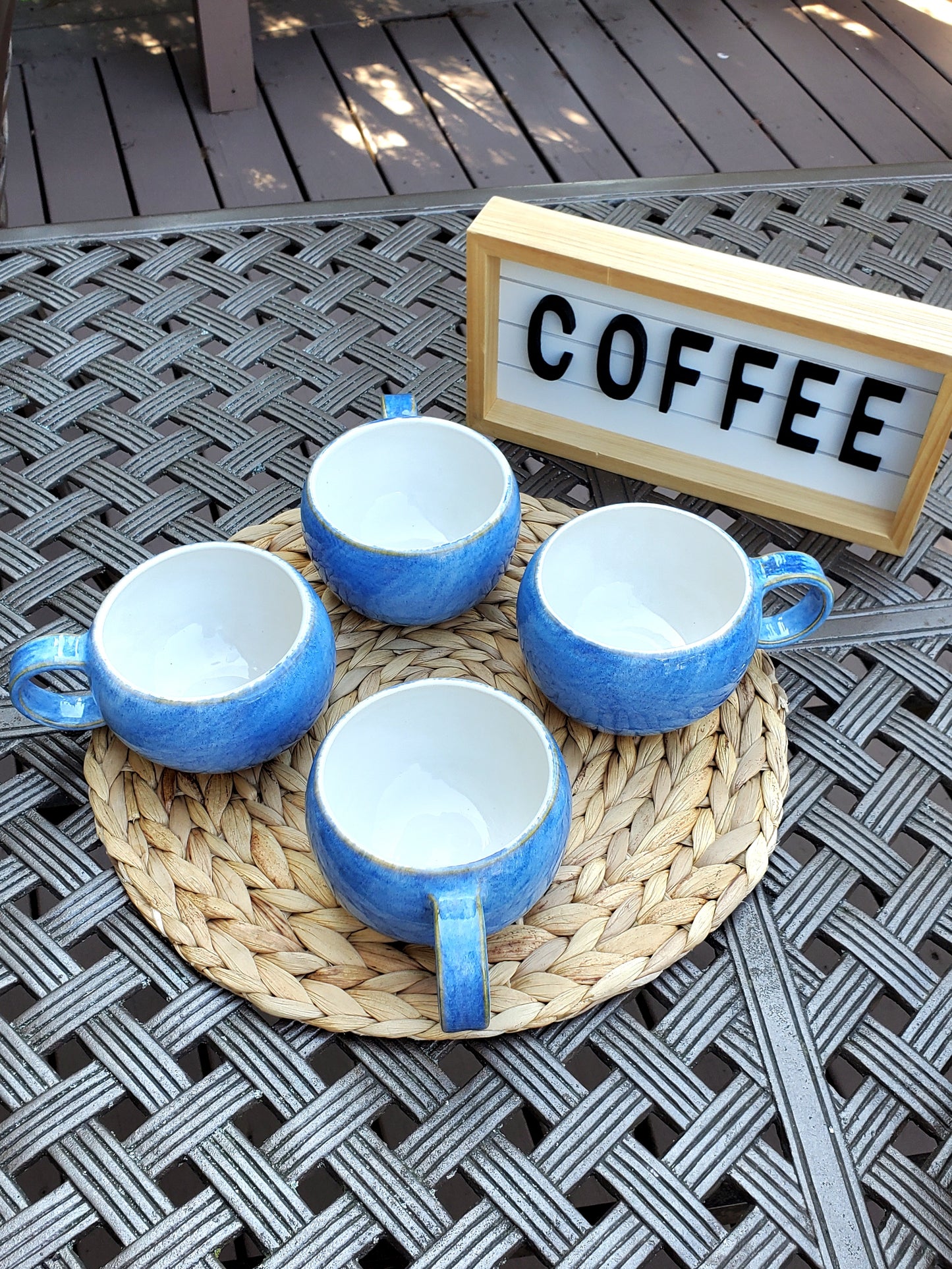 Handmade Sky Blue Mug Set