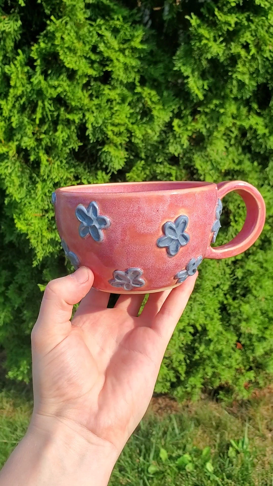 Pink and Purple Flower Ceramic Mug